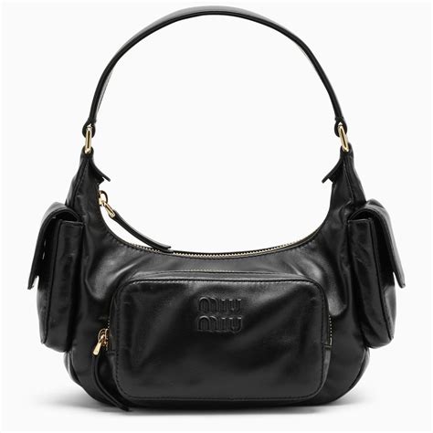 miu miu nappa leather and wicker bag|Black Nappa Leather Pocket Bag .